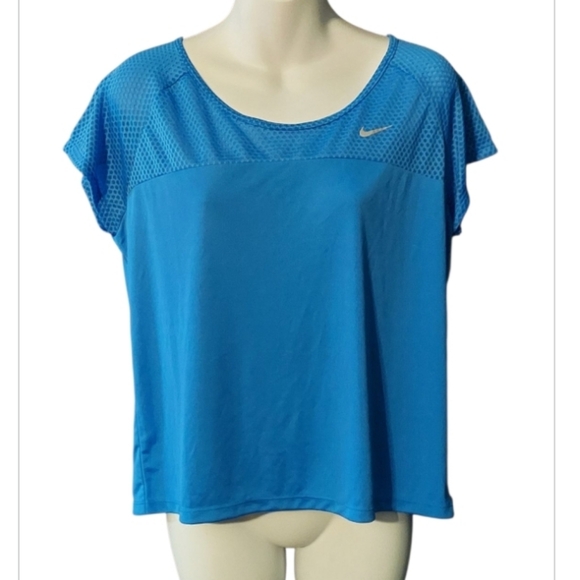 Nike Running Women's Short Sleeve Blue Top ~sz Large - Picture 1 of 6